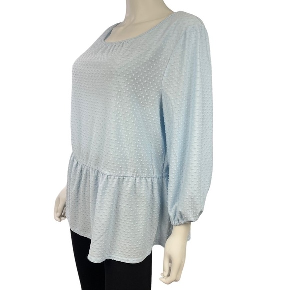 Style & Co Women’s Light Blue Clip‎ Dot Top Size XL - Picture 2 of 8